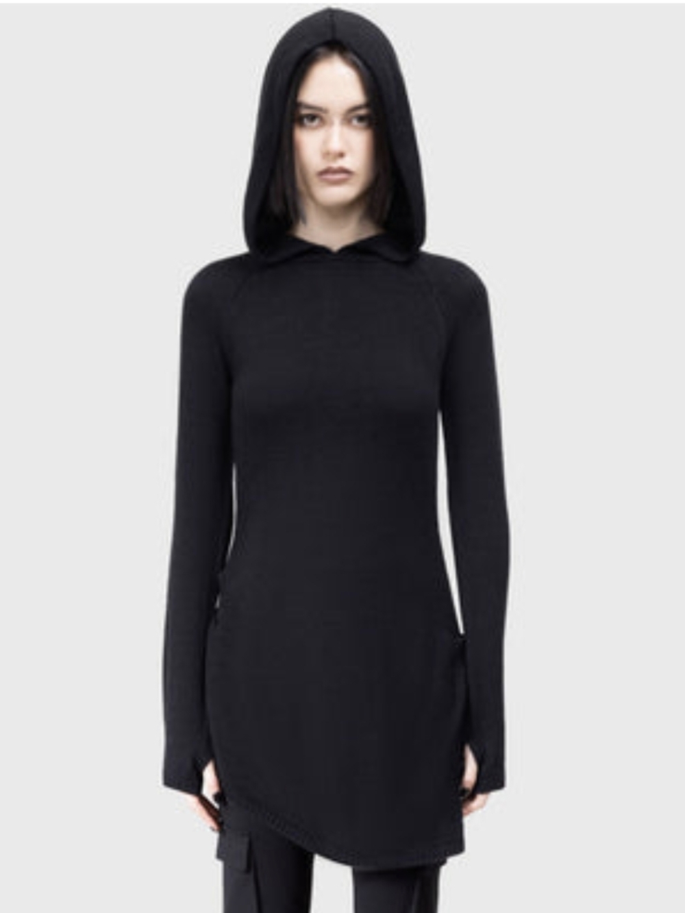 Killstar Enigmatra Black Hooded Asymetrical Sweater Size XS